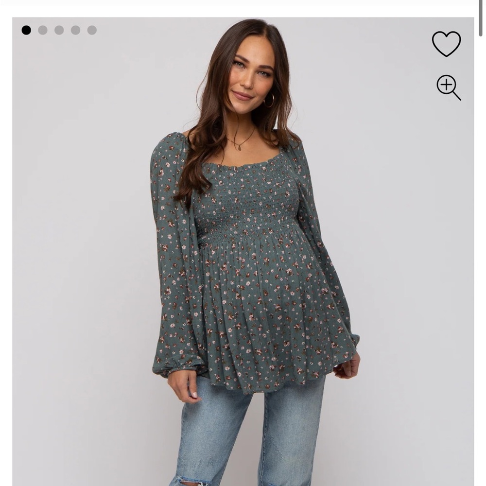 Pink Blush maternity smocked top